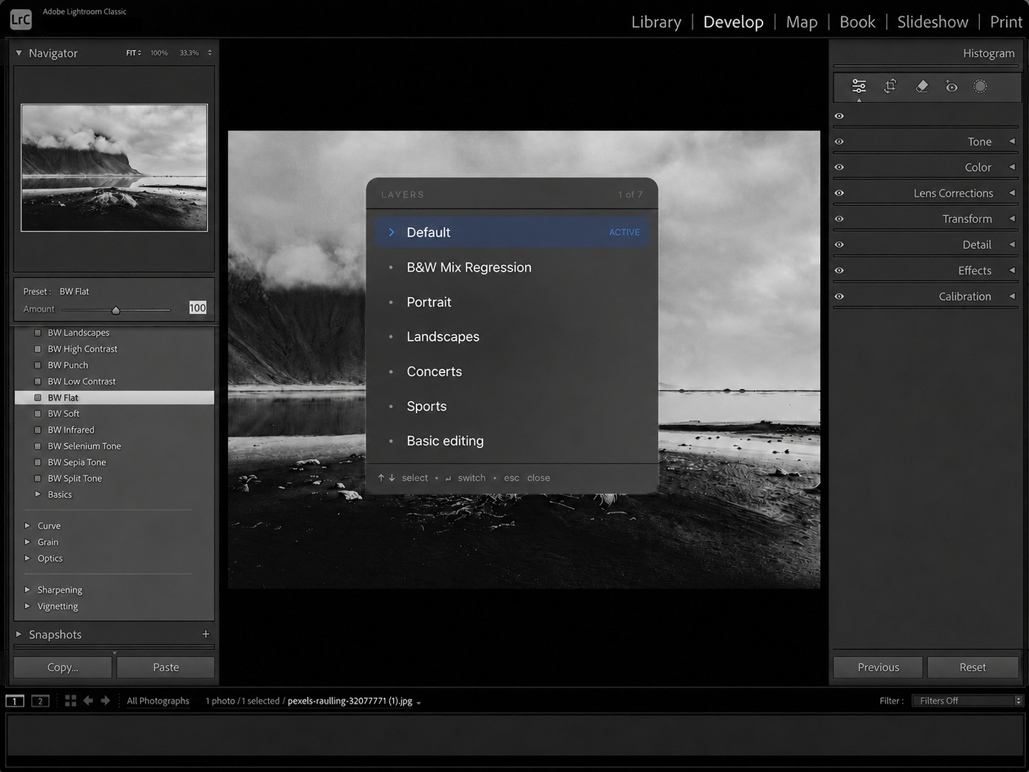 Darkroom Deck Layer Switcher over Lightroom Classic.